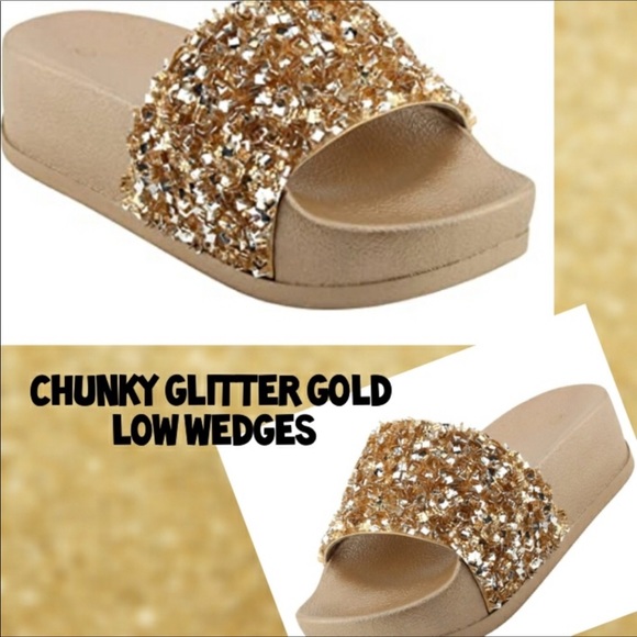 Nature Breeze Shoes - COPY - NWOB 7.5M Nature Breeze Gold Wedges/Slides Host Pick 7:24 @mauvee